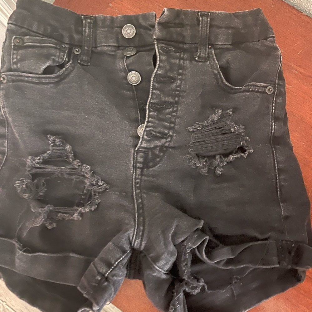 Aeropostale, black distressed shorts, Super high curvy